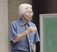 photograph of Ronald Takaki in classroom